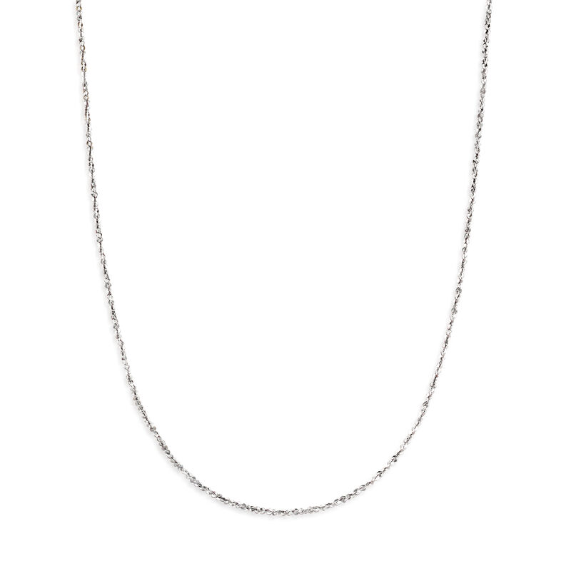 Italian 1mm 14kt White Gold Twisted Sparkle-Chain Necklace image number 4