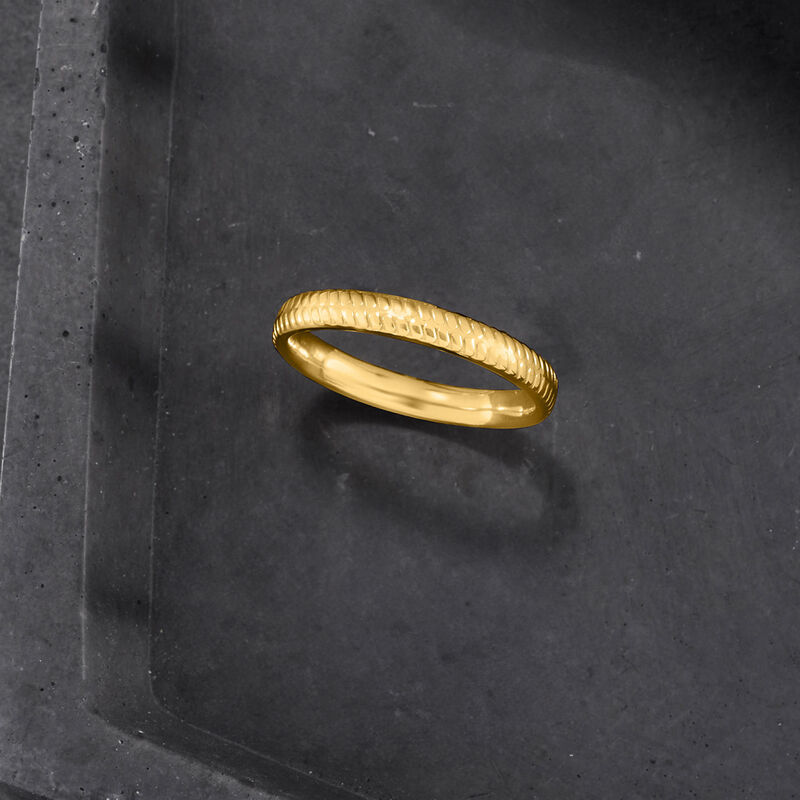 Italian 14kt Yellow Gold Textured Ring image number 2