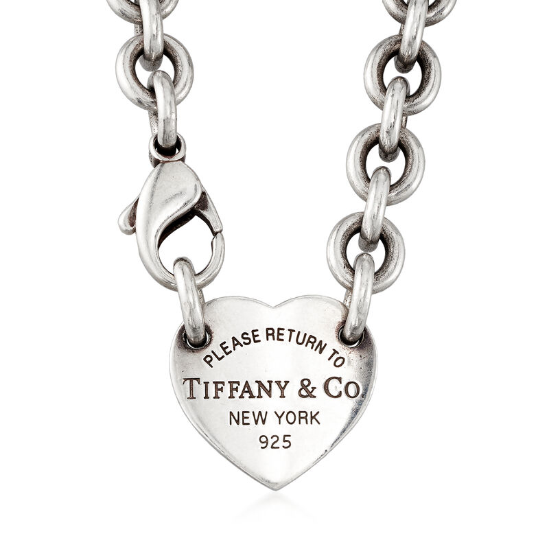 C. 1990 Vintage Tiffany Jewelry Sterling Silver Heart Link Necklace image number 0