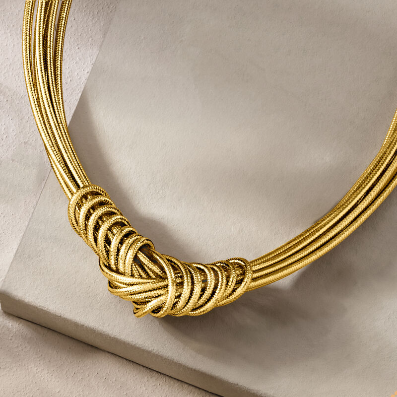 Italian Flex Knot Necklace with 18kt Gold Over Sterling Clasp image number 3