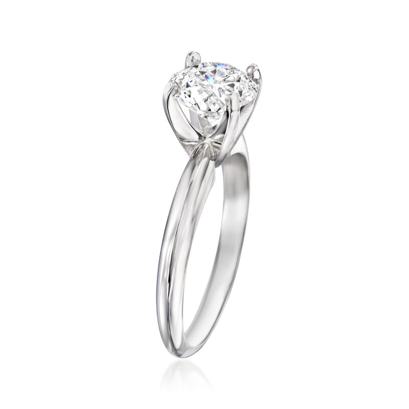 1.50 Carat Certified Diamond Solitaire Ring in 14kt White Gold image number 2