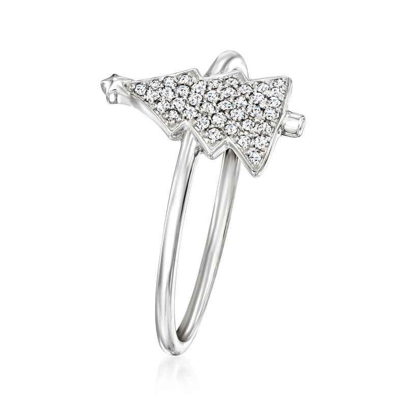 .10 ct. t.w. Diamond Christmas Tree Ring in Sterling Silver image number 2