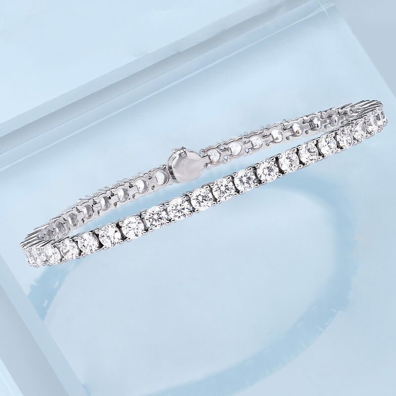 9.00 ct. t.w. CZ Tennis Bracelet in Sterling Silver image number 4