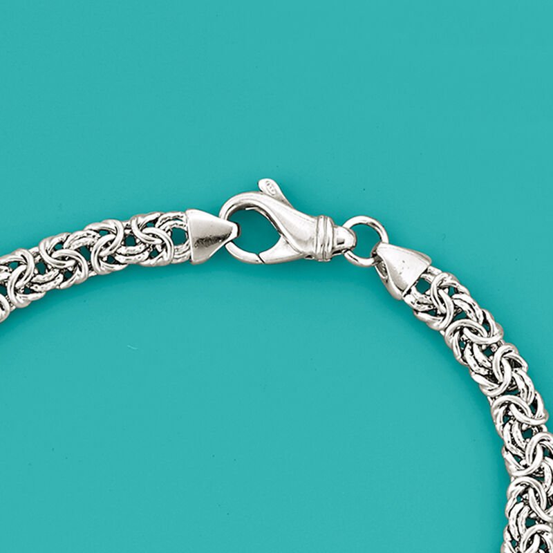 Italian Sterling Silver Byzantine Necklace image number 3