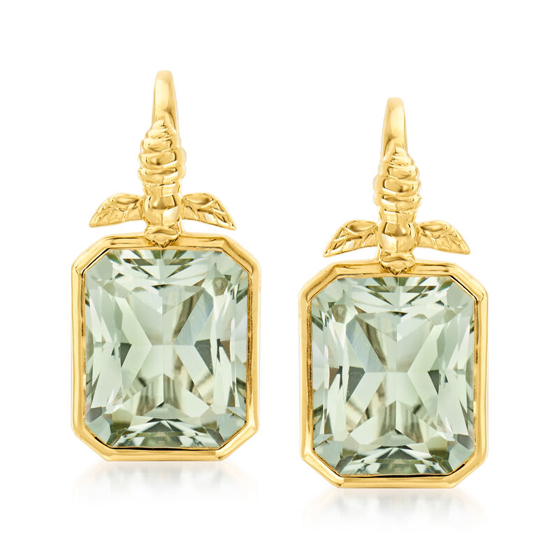 9.00 ct. t.w. Prasiolite Bumblebee Drop Earrings in 18kt Gold Over Sterling image number 0