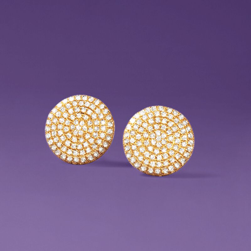 .35 ct. t.w. Diamond Circle Earrings in 14kt Yellow Gold  image number 3