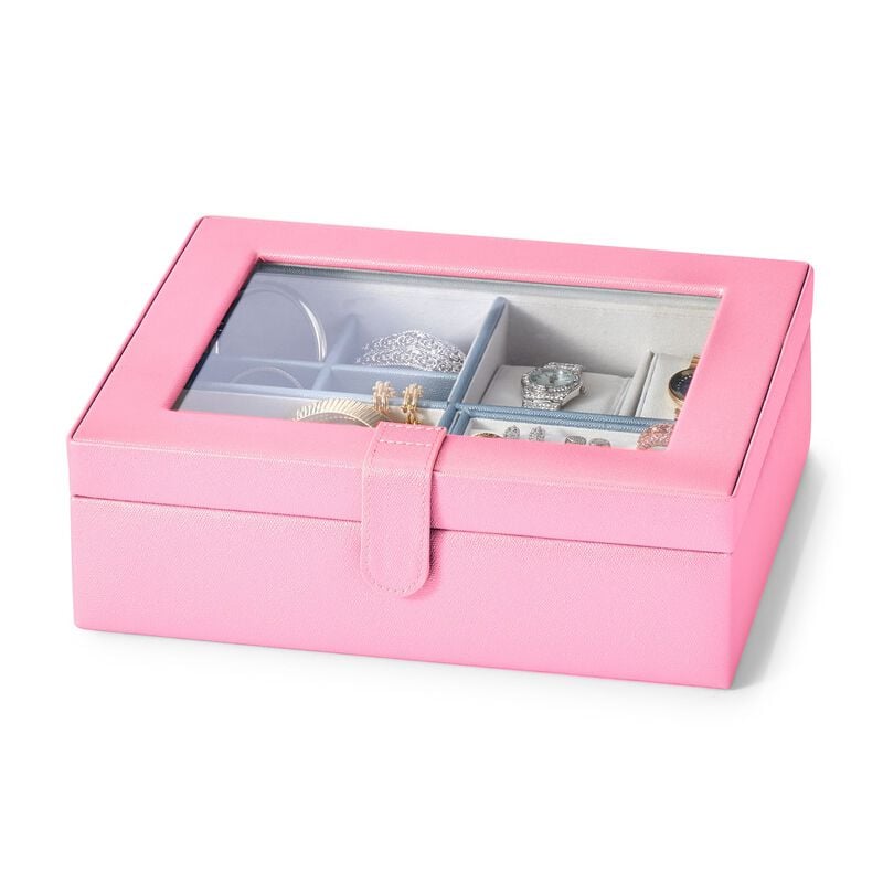 Pink Faux Leather Perfect Luxury Jewelry Box image number 1