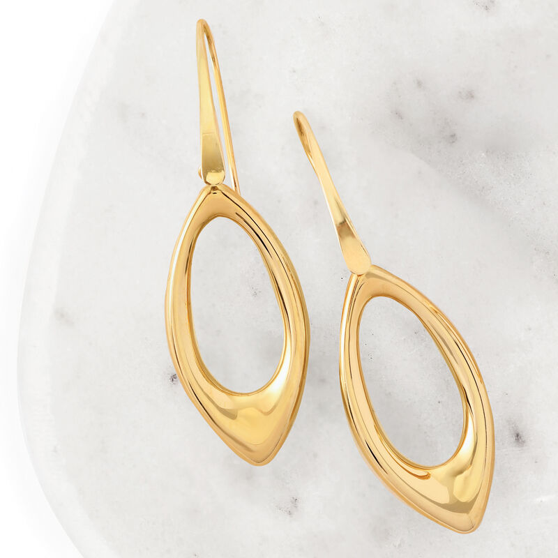 14kt Yellow Gold Marquise-Shaped Drop Earrings image number 2