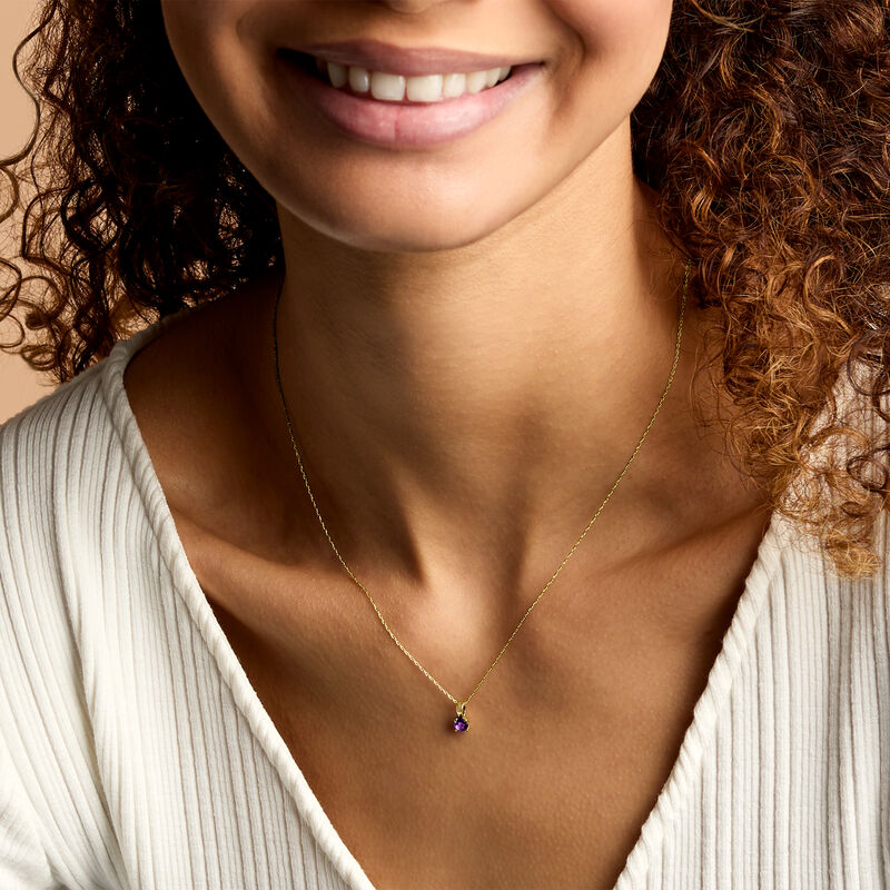 .21 Carat Amethyst Pendant Necklace in 14kt Yellow Gold image number 2