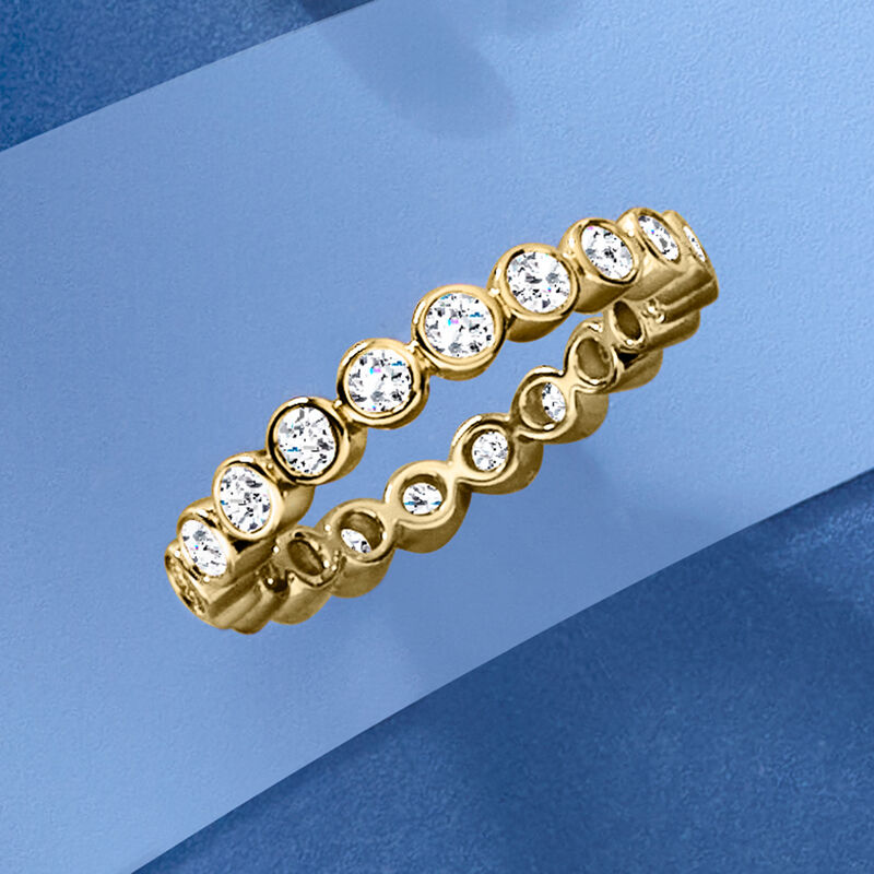1.00 ct. t.w. Bezel-Set Diamond Eternity Band in 14kt Yellow Gold image number 4