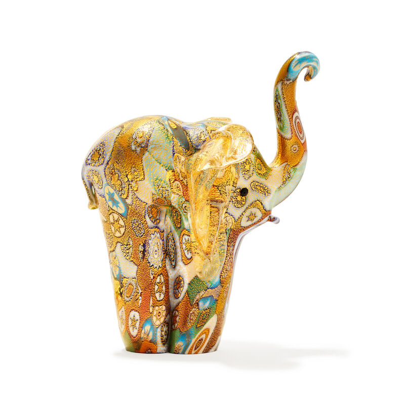 Italian Murano Glass Millefiori Elephant Figurine image number 0