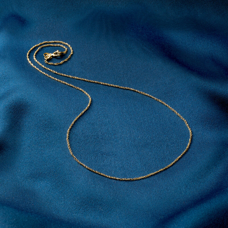 Italian 1mm 14kt Yellow Gold Rope-Chain Necklace image number 2