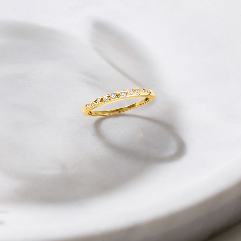 .10 ct. t.w. Diamond Dotted Ring in 14kt Yellow Gold image number 2