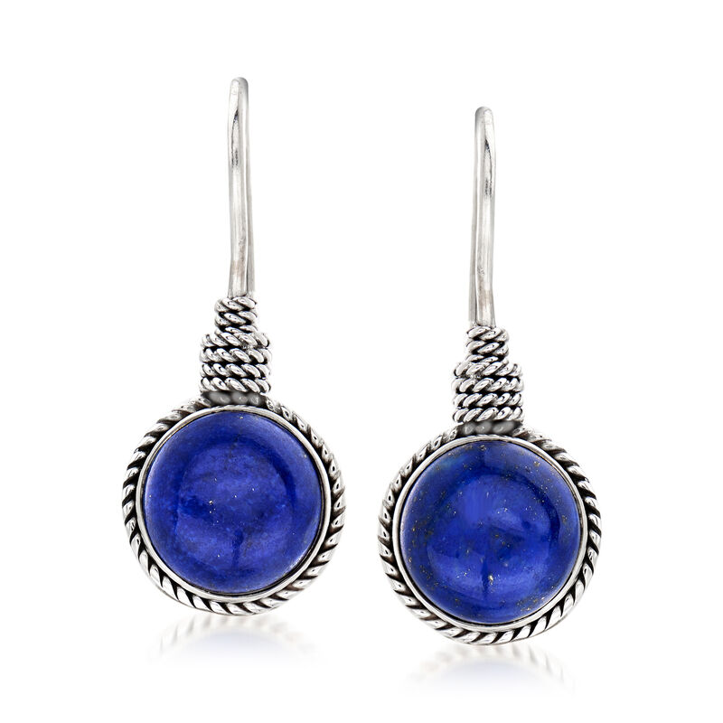 Lapis Drop Earrings in Sterling Silver image number 0