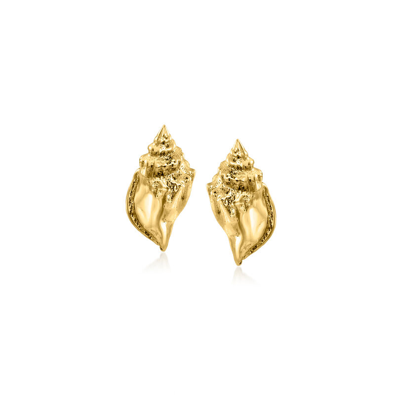 Italian 18kt Gold Over Sterling Jewelry Set: Two Pairs of Seashell Earrings  image number 2