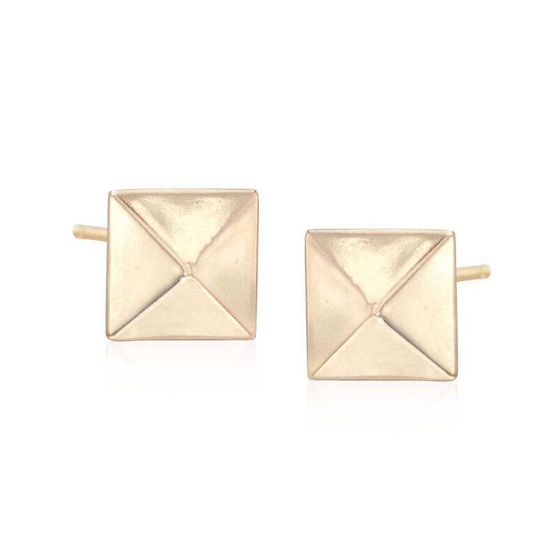 14kt Yellow Gold Pyramid Stud Earrings image number 0