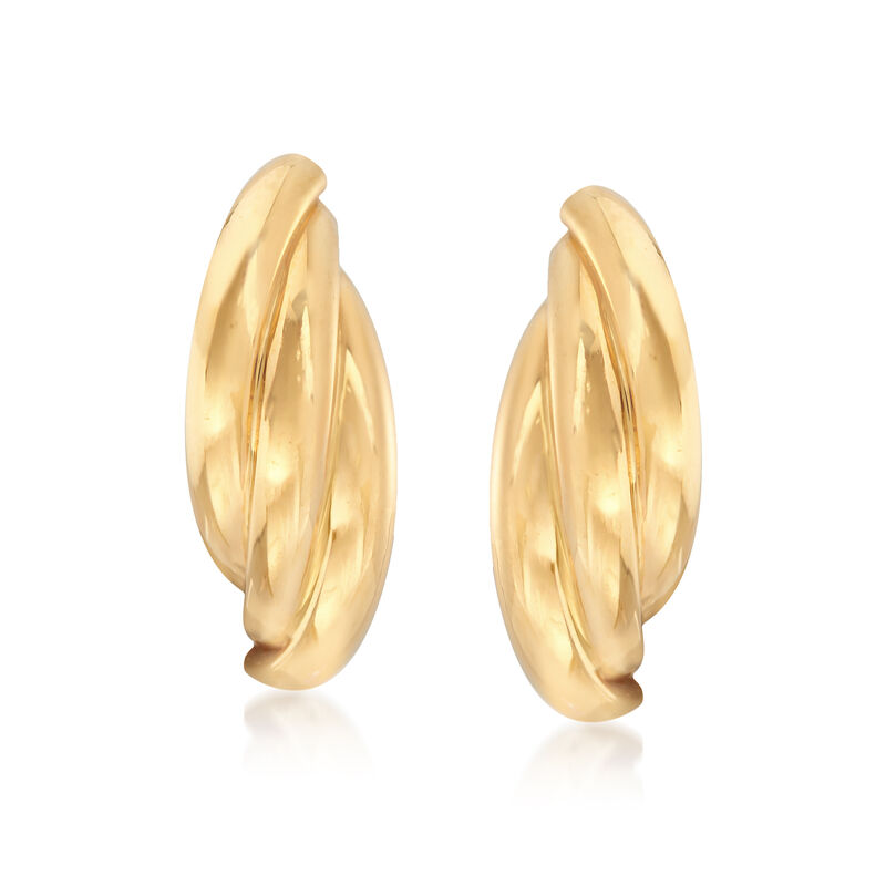 22kt Yellow Gold Triple-Curve Earrings image number 0