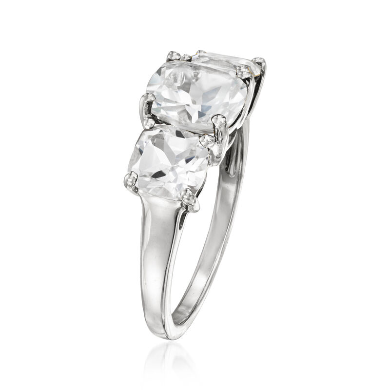 5.00 ct. t.w. White Topaz Three-Stone Ring in Sterling Silver image number 2