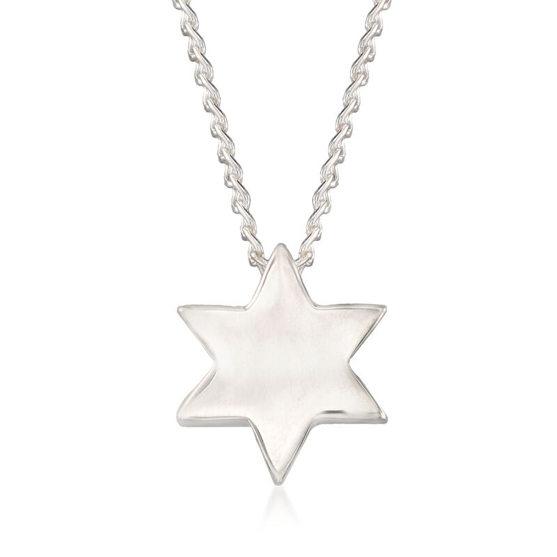 Zina Sterling Silver &quot;Contemporary&quot; Star of David Necklace. 16.5&quot; image number 0