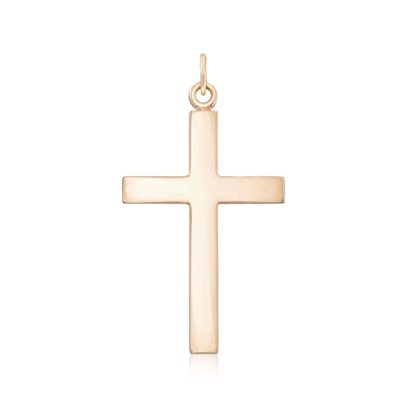 Men's 14kt Yellow Gold Large Cross Pendant image number 0