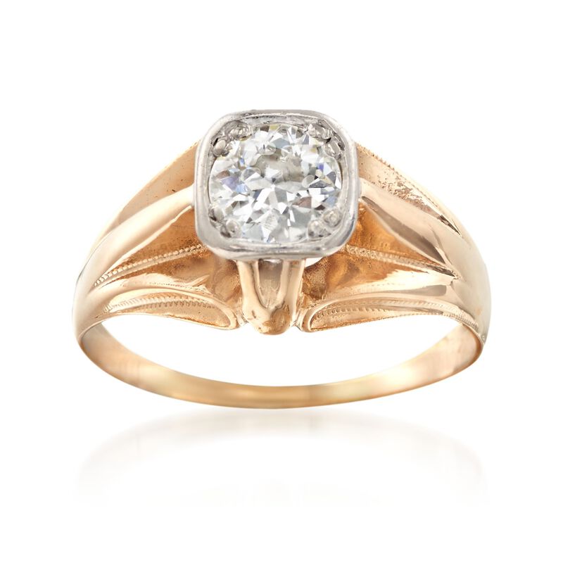 C. 1960 Vintage .60 Carat Diamond Ring in 14kt Yellow Gold image number 0