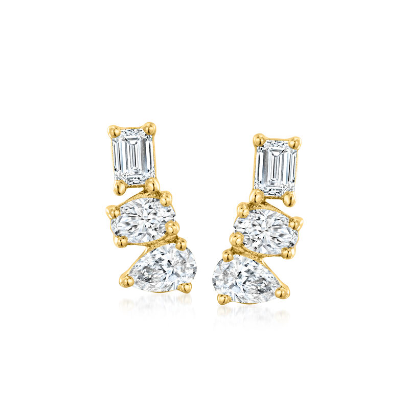 .30 ct. t.w. Multi-Shaped Lab-Grown Diamond Earrings in 18kt Gold Vermeil  image number 0