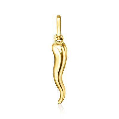 14kt Yellow Gold Petite Italian Horn Pendant