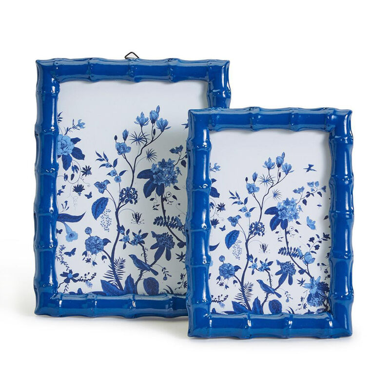 Set of 2 Blue Bamboo-Style Picture Frames image number 0