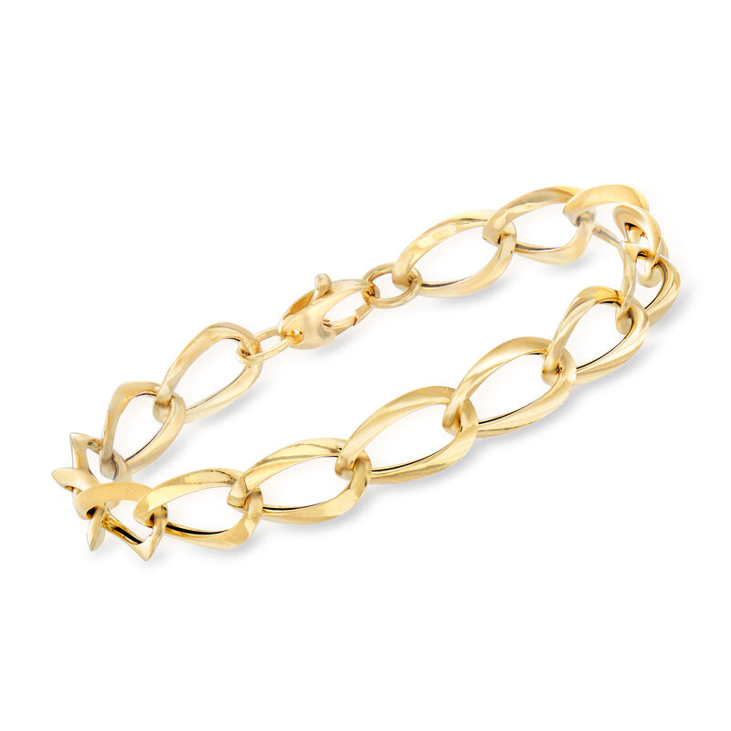 Italian 18kt Yellow Gold Oval-Link Bracelet image number 0