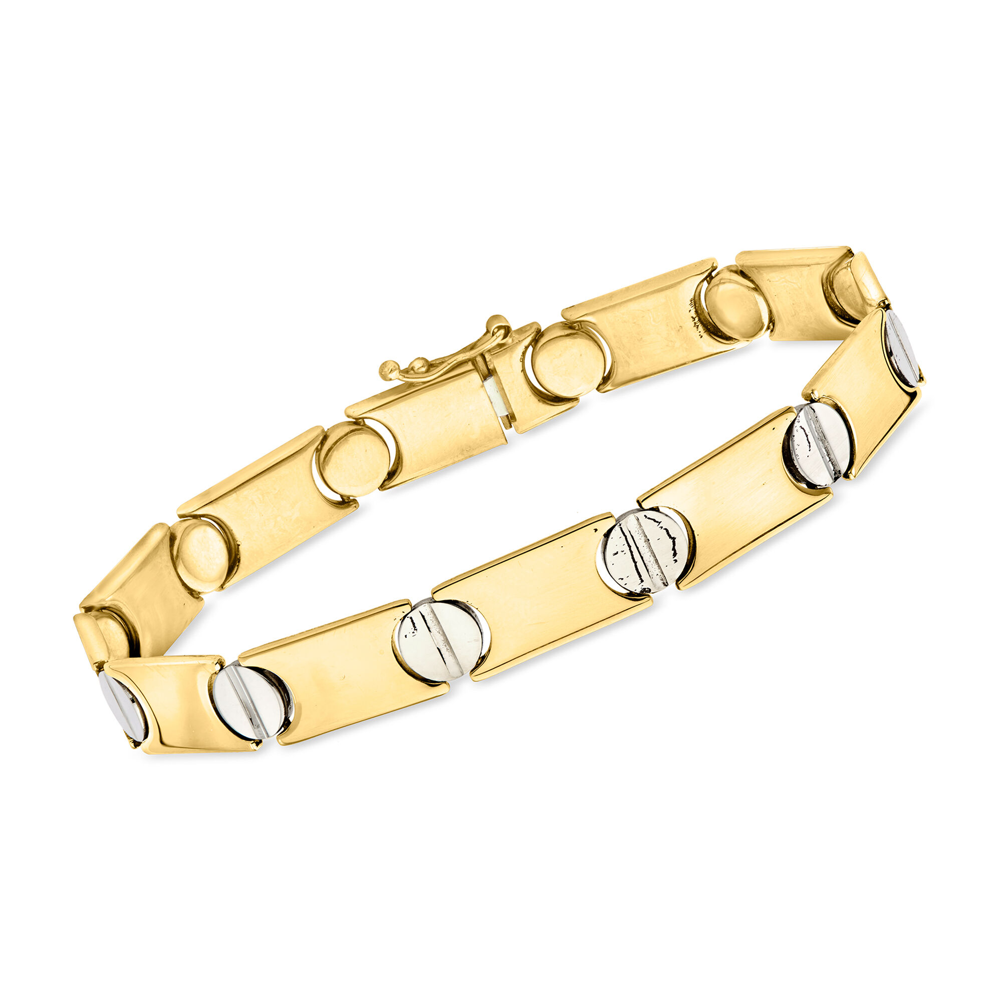 C. 1990 Vintage 14kt Two Tone Gold Bracelet