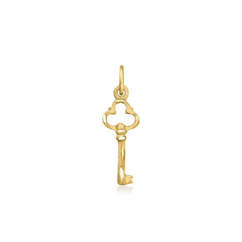 14kt Yellow Gold Skeleton Key Pendant  image number 1
