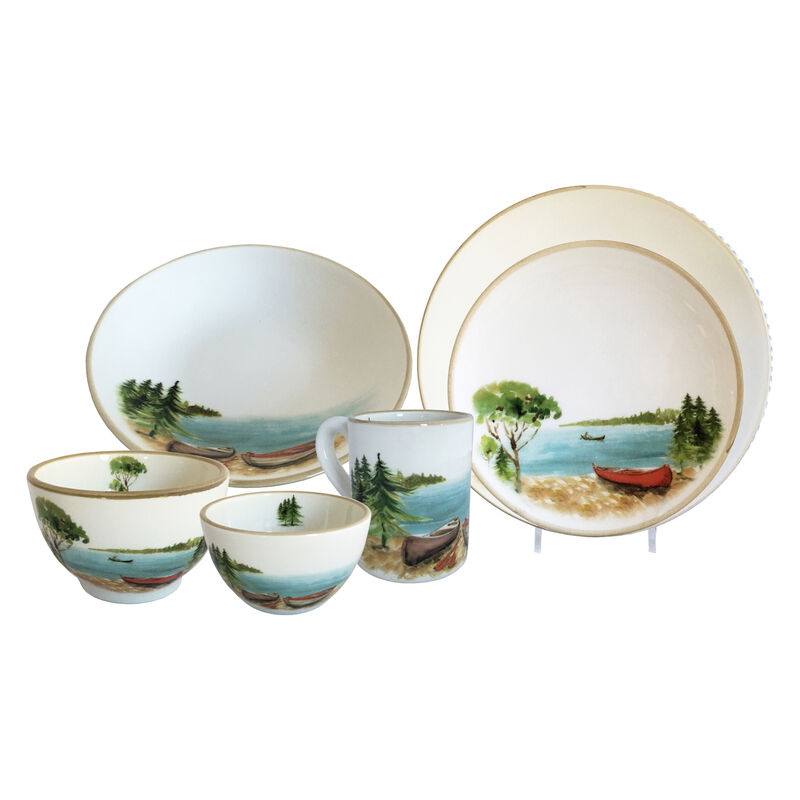 Abbiamo Tutto &quot;A Day at the Lake&quot; Ceramic Dinnerware from Italy image number 0