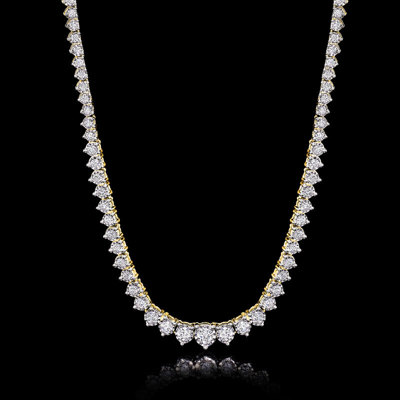 3.00 ct. t.w. Graduated Lab-Grown Diamond Tennis Necklace in 18kt Gold Over Sterling image number 2