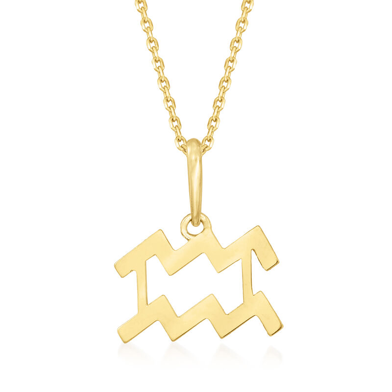 14kt Yellow Gold Zodiac Sign Pendant Necklace image number 1