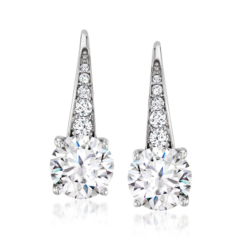 3.20 ct. t.w. CZ Drop Earrings in Sterling Silver image number 0