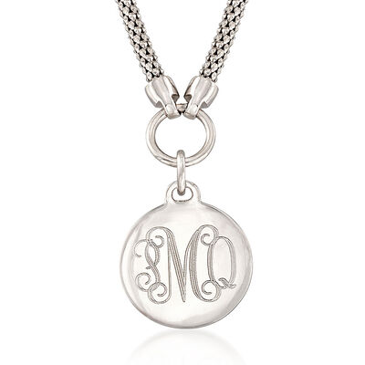 Sterling Silver Personalized Disc Necklace