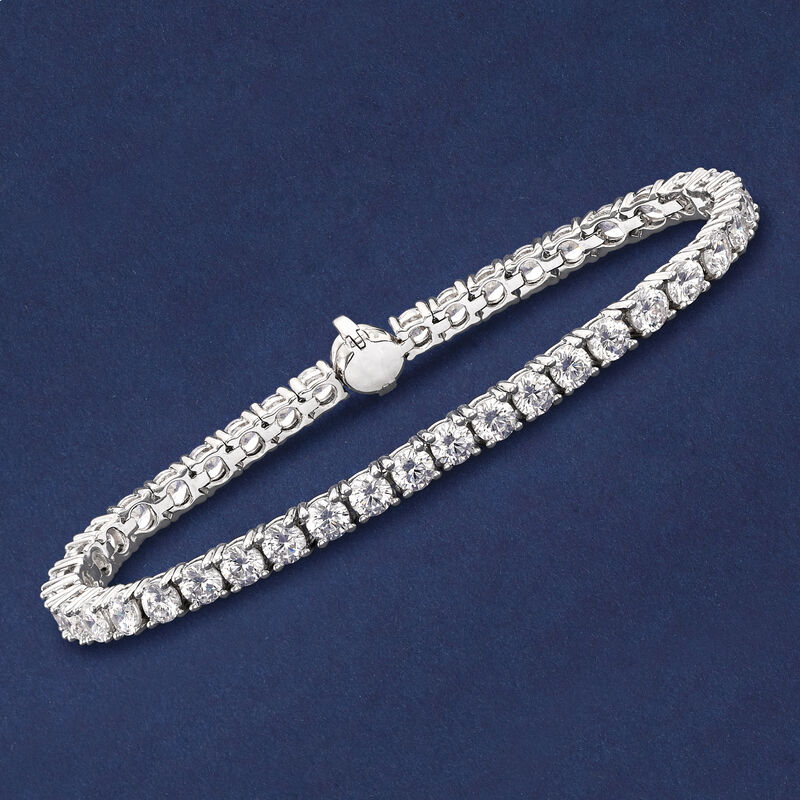 9.00 ct. t.w. CZ Tennis Bracelet in Sterling Silver image number 3