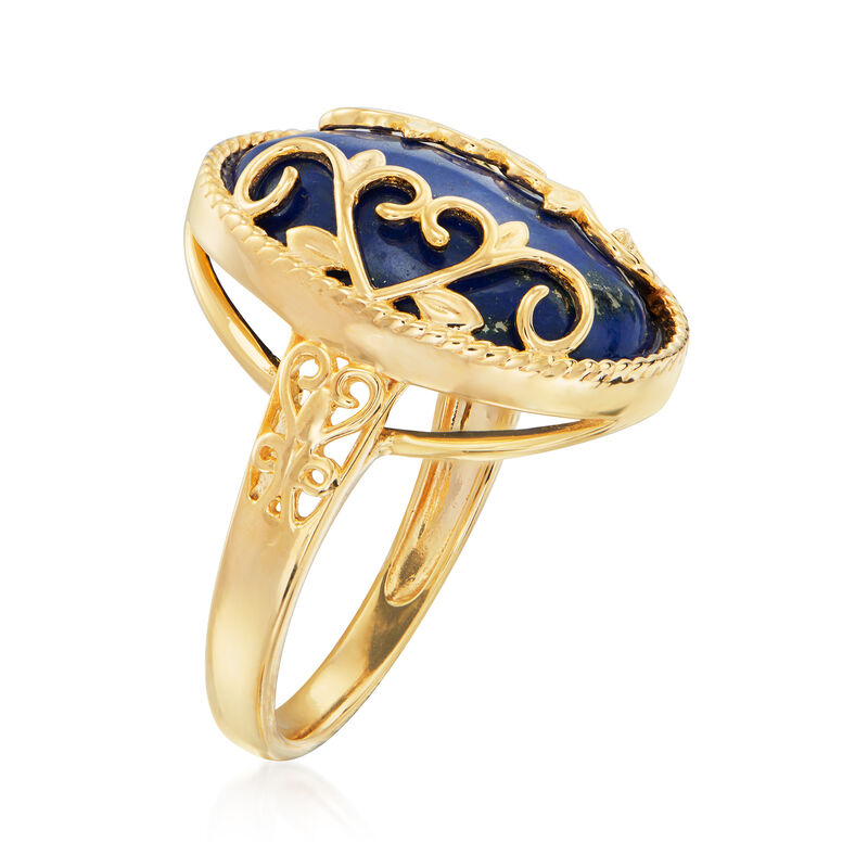 Lapis Ring in 18kt Gold Over Sterling image number 2