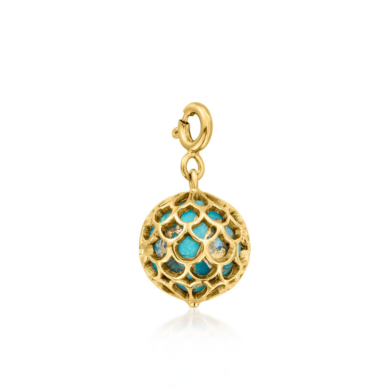 Turquoise Scales Charm in 18kt Gold Over Sterling  image number 1