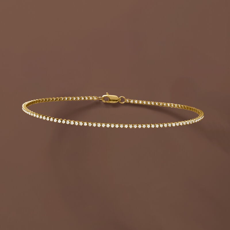 1.00 ct. t.w. Lab-Grown Diamond Tennis Bracelet in 14kt Yellow Gold image number 2