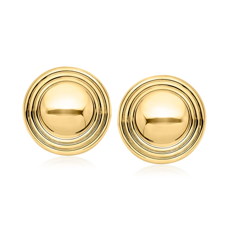 Italian 18kt Gold Over Sterling Button Earrings  image number 0