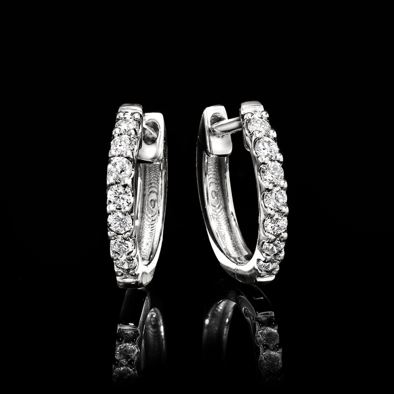.15 ct. t.w. Lab-Grown Diamond Hoop Earrings in Sterling Silver  image number 2
