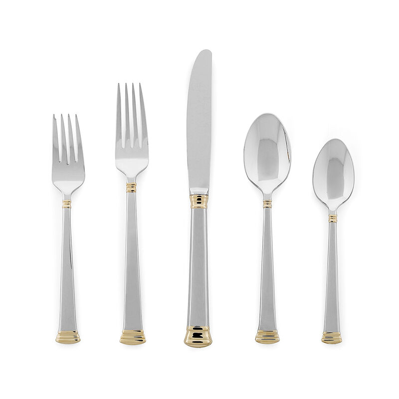 Lenox "Eternal" 5-pc. 18/10 Stainless Steel with 24kt Gold Flatware Set image number 0