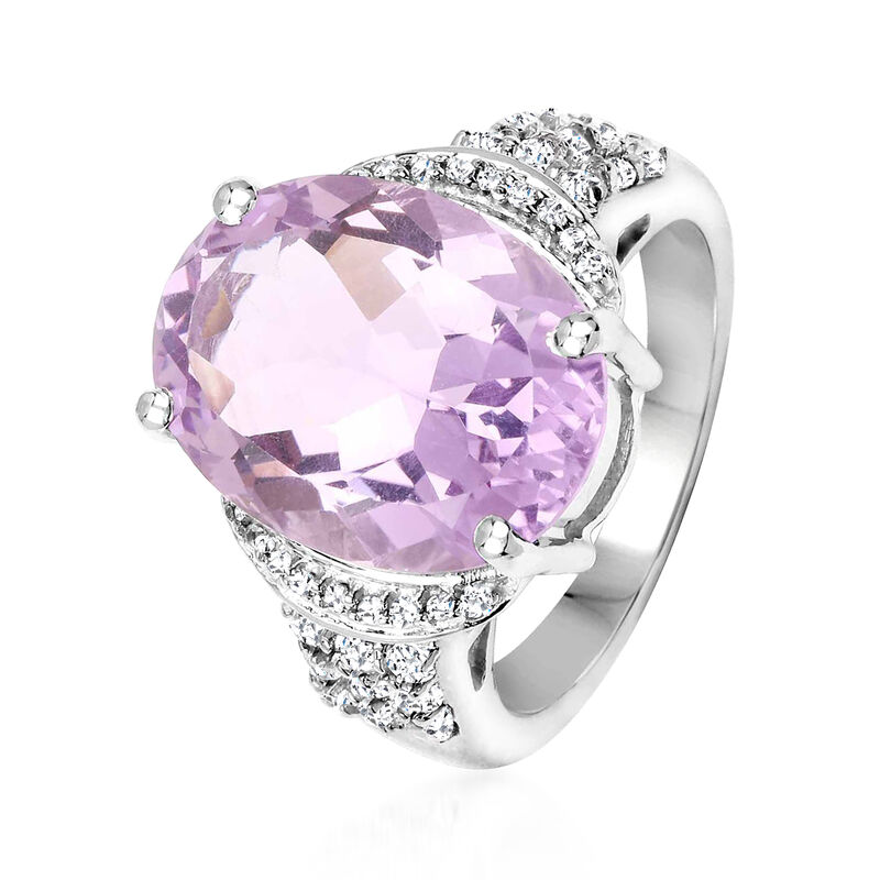 7.50 Carat Amethyst and .70 ct. t.w. White Topaz Ring in Sterling Silver image number 1