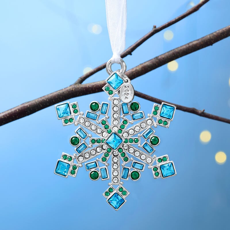 Ross-Simons 2024 Annual Multicolored Crystal Christmas Jewels Snowflake Ornament - 14th Edition image number 1
