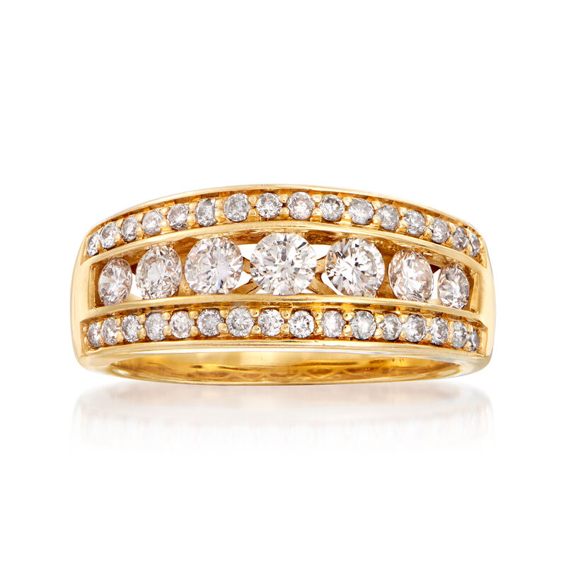 C. 1990 Vintage .80 ct. t.w. Channel-Set Diamond Ring in 14kt Yellow Gold image number 0