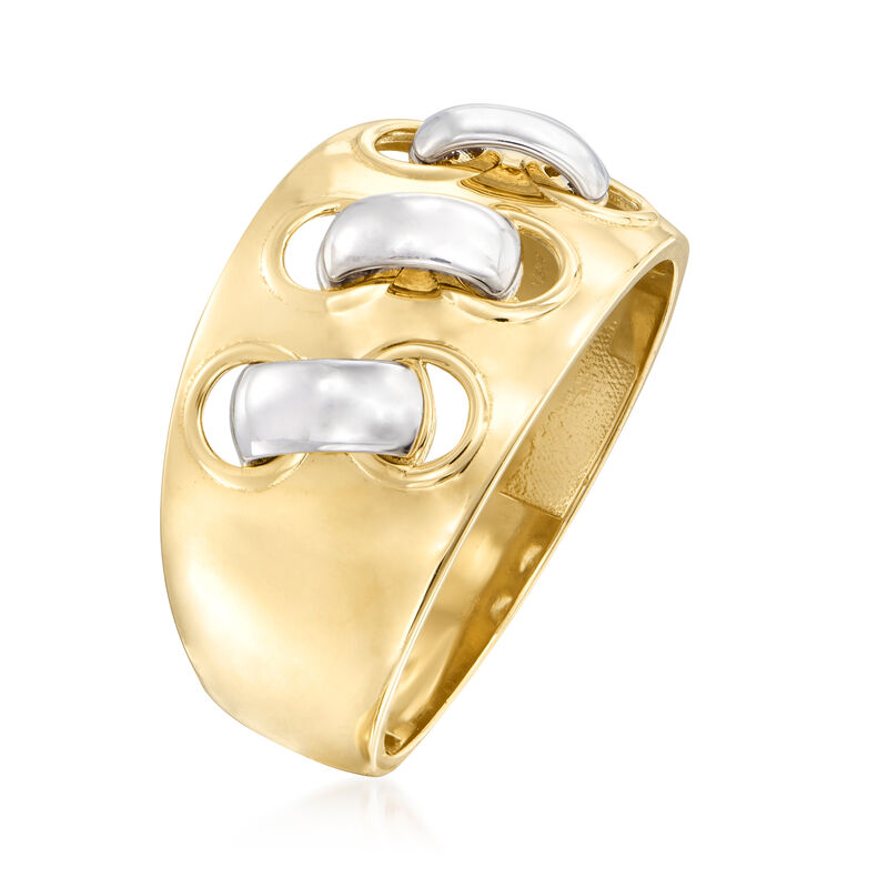 14kt Two-Tone Gold Link Ring image number 2