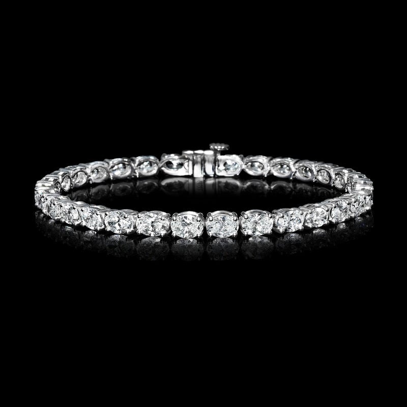10.00 ct. t.w. Oval Lab-Grown Diamond Tennis Bracelet in 14kt White Gold image number 2