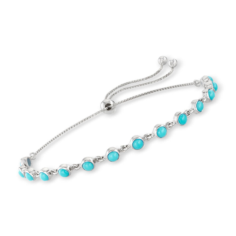 Turquoise Station Bolo Bracelet in Sterling Silver  image number 0