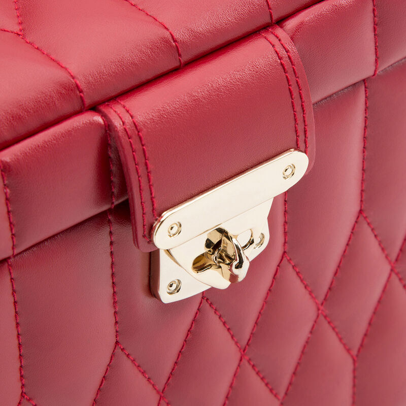 WOLF &quot;Caroline&quot; Red Leather Medium Jewelry Box. image number 5